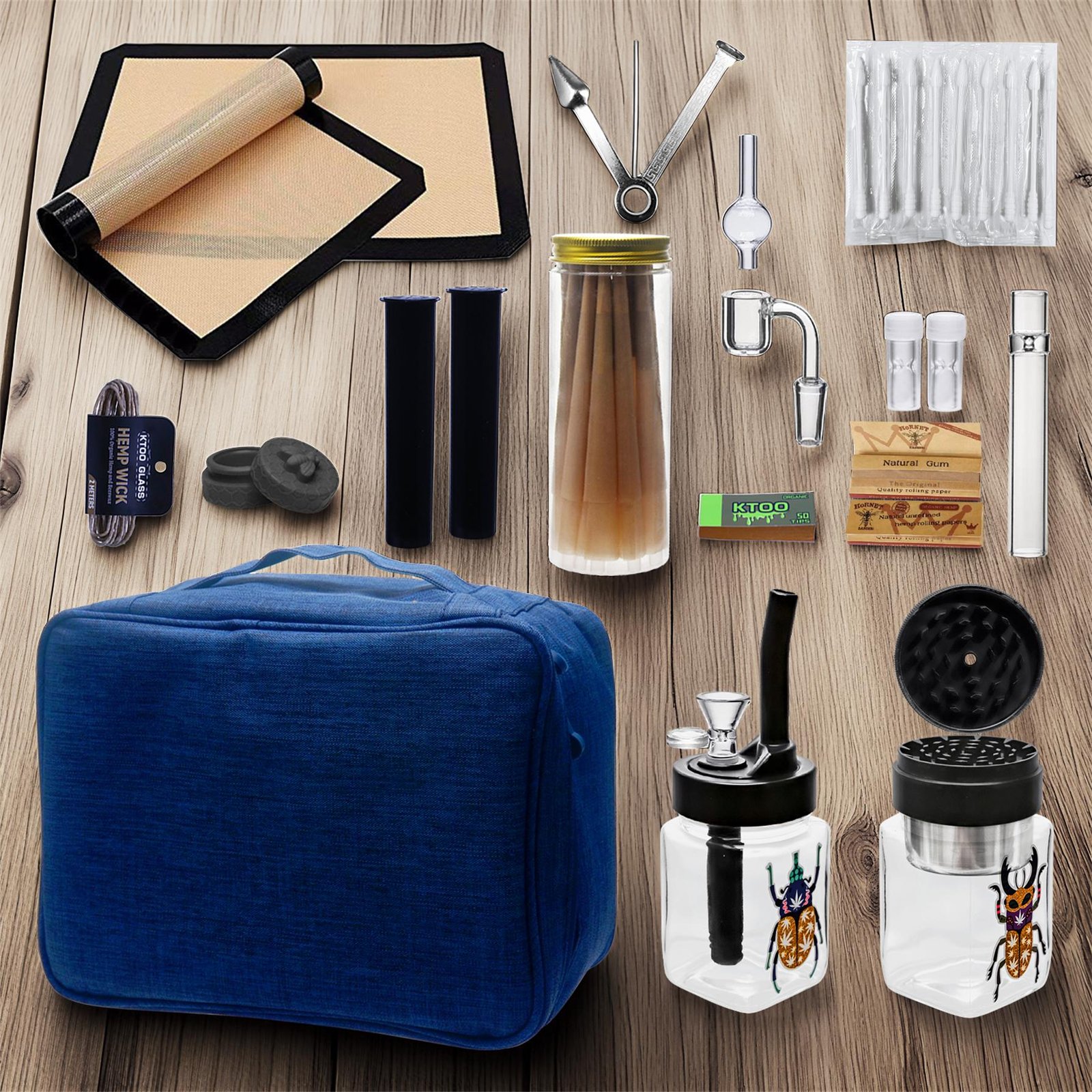 Somkers' Traveling Bag TB30002 Somkers' Traveling Bag TB30002 – Complete 19-Piece Voyager Smoking Kit - Image 1