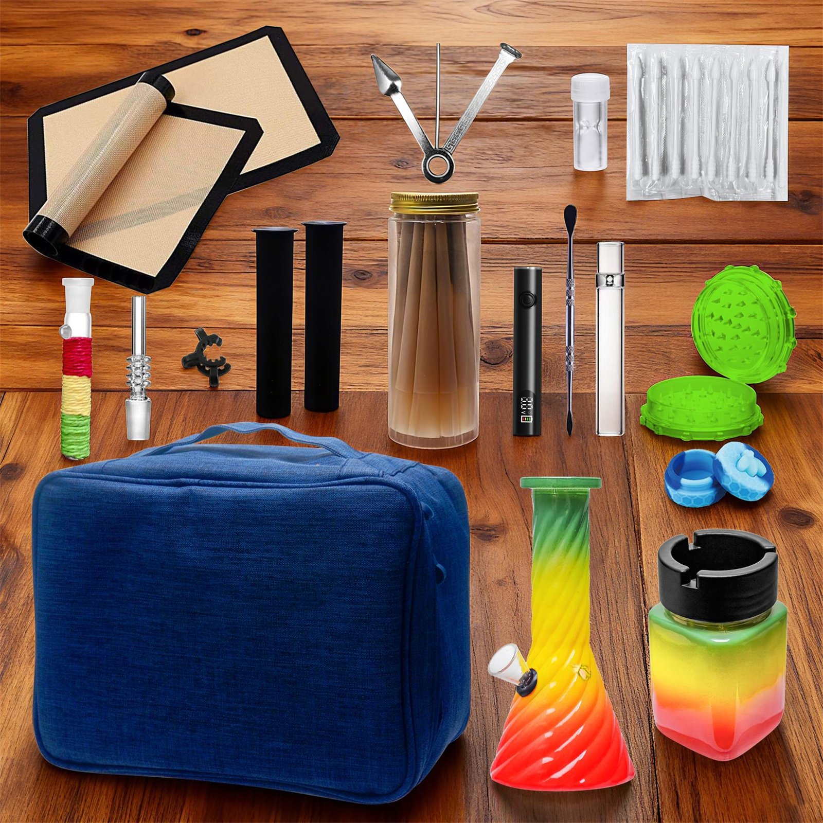 Somkers' Traveling Bag TB71001 Somkers' Traveling Bag TB71001 – Ultimate 19-Piece Smoking Travel Kit - Image 1