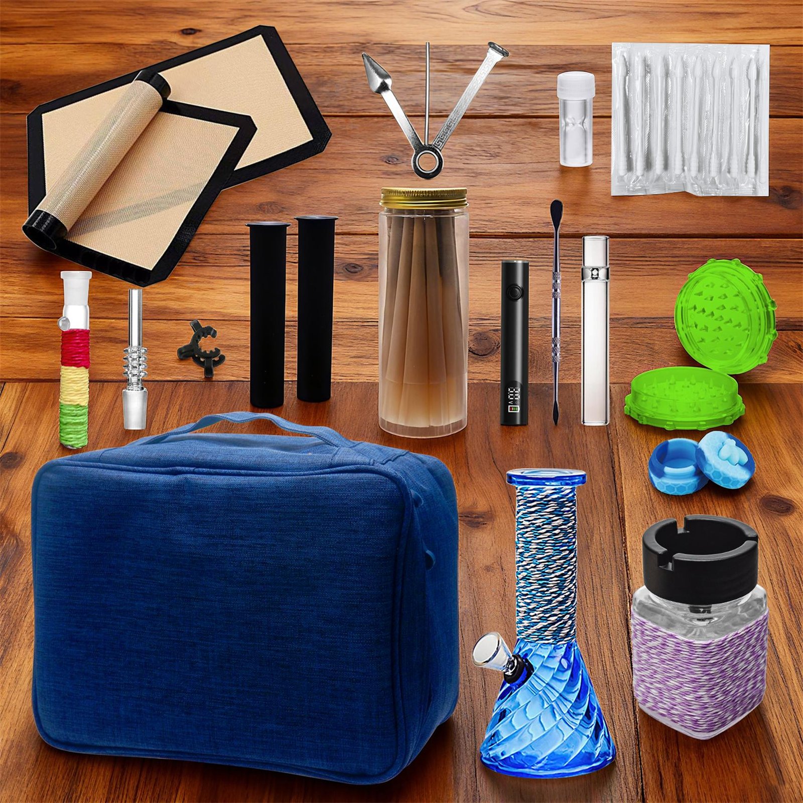 Somkers' Traveling Bag TB91001 Somkers' Traveling Bag TB91001 – Ultimate 19-Piece Smoking Travel Set - Image 1