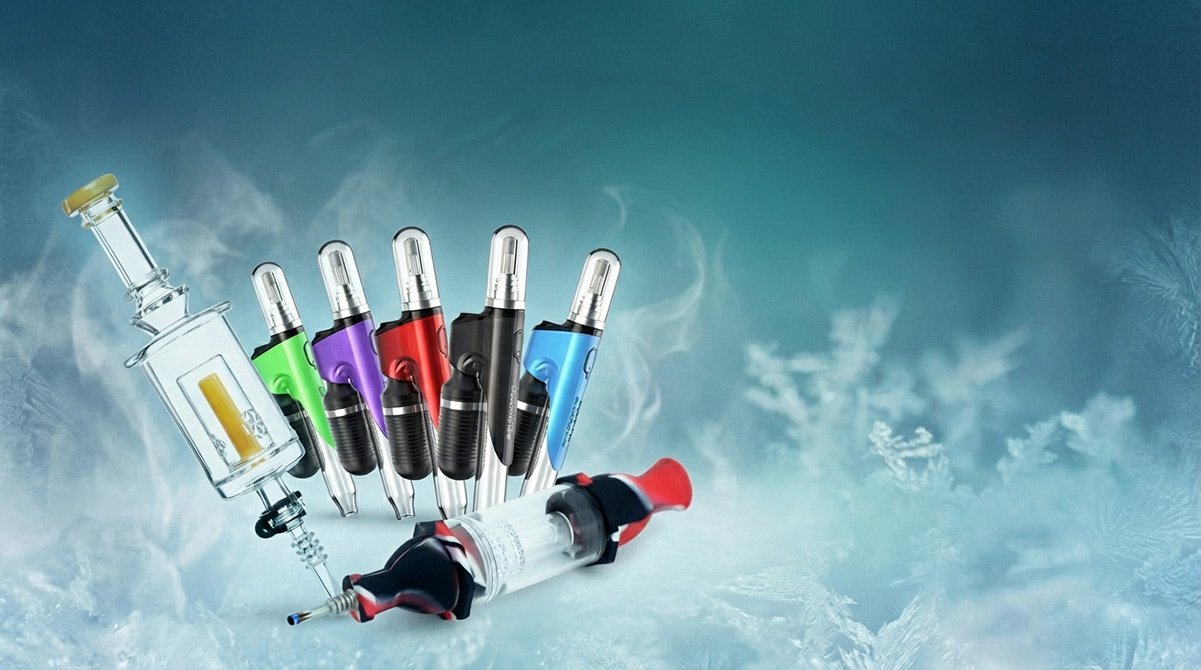 Glass nectar collector dabbing device with water chamber for cannabis concentrates