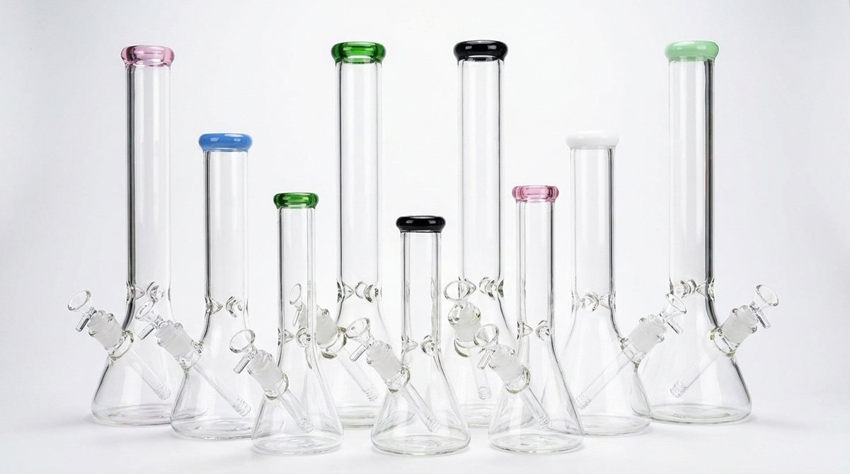 Premium borosilicate glass bong with thick walls for smooth, clean cannabis hits